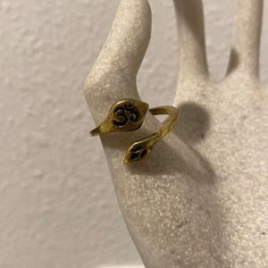 Gold wrap around ring, namaste